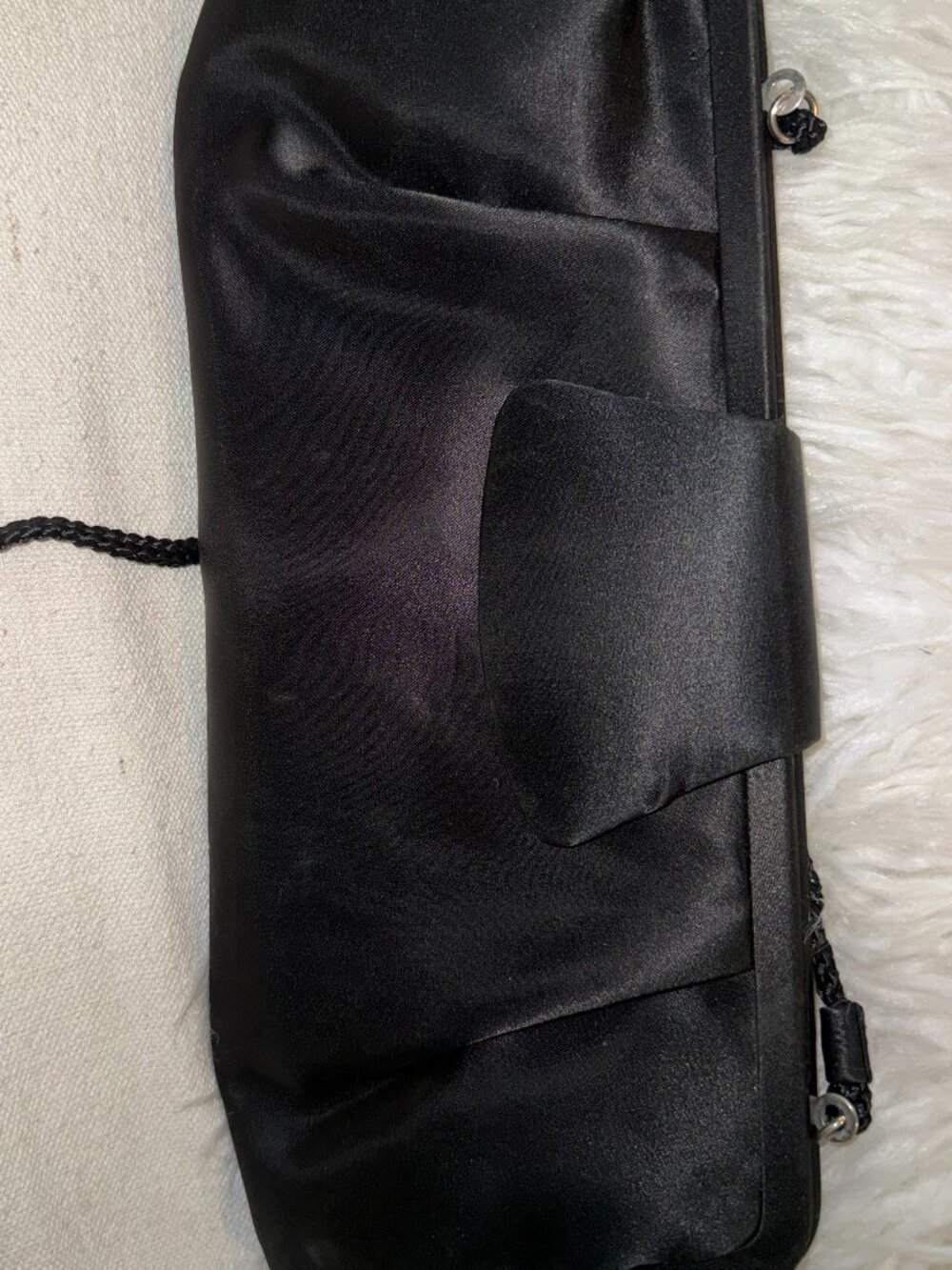 Black Satin Evening Clutch
